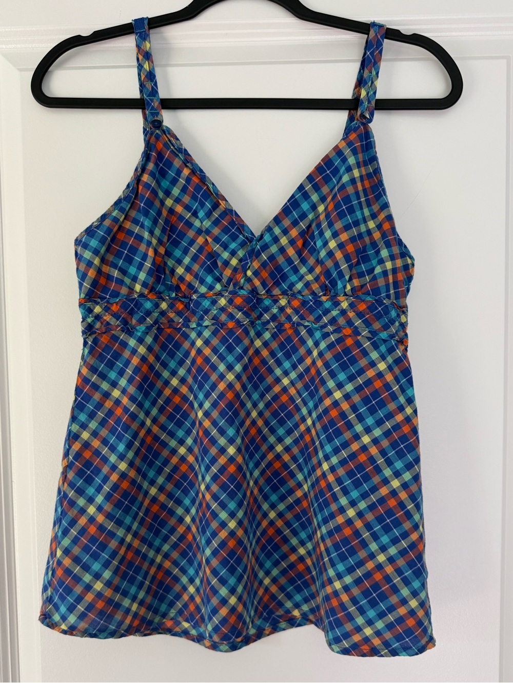 Plaid V-Neck Blue & Orange Women's Camisole